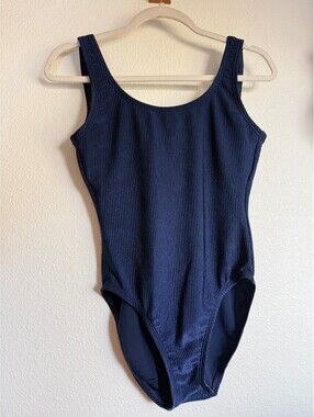 VTG Catalina navy ribbed one piece swimsuit